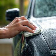 Quick eco car wash drying in progress
